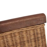 vidaXL Scaune de bucătărie, 2 buc., maro, ratan natural
