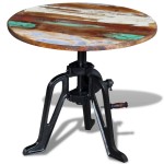 vidaXL Masă laterală din lemn masiv reciclat, cadru fier, 60x(42-63)cm vidaXL Masă laterală din lemn masiv reciclat, cadru fier, 60x(42-63)cm