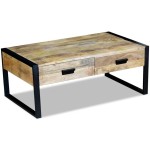 vidaXL Masă cafea cu 2 sertare din lemn solid de mango, 100x60x40 cm vidaXL Masă cafea cu 2 sertare din lemn solid de mango, 100x60x40 cm