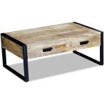 vidaXL Masă cafea cu 2 sertare din lemn solid de mango, 100x60x40 cm vidaXL Masă cafea cu 2 sertare din lemn solid de mango, 100x60x40 cm