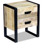 vidaXL Masă laterală cu 2 sertare din lemn solid de mango, 43x33x51 cm vidaXL Masă laterală cu 2 sertare din lemn solid de mango, 43x33x51 cm