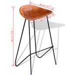 vidaXL Scaune de bar, 2 buc., negru și maro, piele naturală vidaXL Scaune de bar, 2 buc., negru și maro, piele naturală