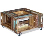 vidaXL Măsuță de cafea, 70 x 70 x 35 cm, lemn masiv reciclat vidaXL Măsuță de cafea, 70 x 70 x 35 cm, lemn masiv reciclat