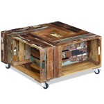 vidaXL Măsuță de cafea, 70 x 70 x 35 cm, lemn masiv reciclat vidaXL Măsuță de cafea, 70 x 70 x 35 cm, lemn masiv reciclat