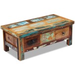 vidaXL Măsuță de cafea cu sertare, 90x45x35 cm, lemn solid reciclat