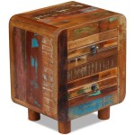 vidaXL Noptieră, 43 x 33 x 51 cm, lemn masiv reciclat