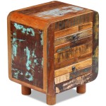 vidaXL Noptieră, 43 x 33 x 51 cm, lemn masiv reciclat