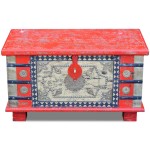 vidaXL Cufăr depozitare din lemn de mango, 80x40x45 cm, roșu