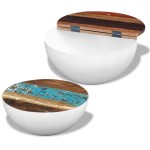 vidaXL Măsuță de cafea, 2 buc., lemn masiv reciclat vidaXL Măsuță de cafea, 2 buc., lemn masiv reciclat
