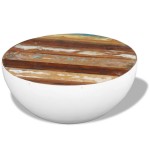 vidaXL Măsuță de cafea în formă de bol 60x60x30 cm lemn masiv reciclat