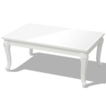 vidaXL Măsuță de cafea din fibră de sticlă lucioasă 100x60x42 cm albă