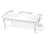 vidaXL Măsuță de cafea, alb extralucios, 115x65x42 cm vidaXL Măsuță de cafea, alb extralucios, 115x65x42 cm