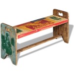 vidaXL Banchetă Cola, 100 x 30 x 50 cm, lemn masiv reciclat