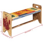 vidaXL Banchetă Cola, 100 x 30 x 50 cm, lemn masiv reciclat