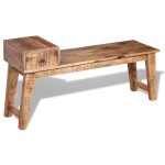 vidaXL Bancă cu sertar lemn solid de mango, 120 x 36 x 60 cm vidaXL Bancă cu sertar lemn solid de mango, 120 x 36 x 60 cm
