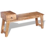 vidaXL Bancă cu sertar lemn solid de mango, 120 x 36 x 60 cm vidaXL Bancă cu sertar lemn solid de mango, 120 x 36 x 60 cm
