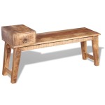 vidaXL Bancă cu sertar lemn solid de mango, 120 x 36 x 60 cm vidaXL Bancă cu sertar lemn solid de mango, 120 x 36 x 60 cm