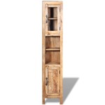 vidaXL Dulap chiuvetă oglindă 2 dulapuri laterale lemn masiv de mango