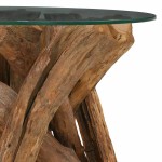 vidaXL Măsuță de cafea, 60 cm, lemn masiv de tec erodat vidaXL Măsuță de cafea, 60 cm, lemn masiv de tec erodat