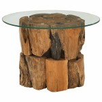 vidaXL Măsuță de cafea, 60 cm, lemn masiv de tec erodat vidaXL Măsuță de cafea, 60 cm, lemn masiv de tec erodat