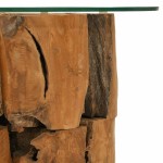 vidaXL Măsuță de cafea, 60 cm, lemn masiv de tec erodat vidaXL Măsuță de cafea, 60 cm, lemn masiv de tec erodat
