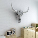 vidaXL Decorațiune de perete tip craniu, aluminiu, argintiu vidaXL Decorațiune de perete tip craniu, aluminiu, argintiu