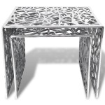 vidaXL Set de mese laterale 2 buc. Pătrat Aluminiu Argintiu vidaXL Set de mese laterale 2 buc. Pătrat Aluminiu Argintiu