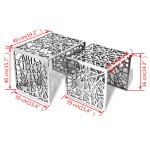 vidaXL Set de mese laterale 2 buc. Pătrat Aluminiu Argintiu vidaXL Set de mese laterale 2 buc. Pătrat Aluminiu Argintiu