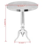 vidaXL Masă laterală rotundă din aluminiu, argintiu vidaXL Masă laterală rotundă din aluminiu, argintiu