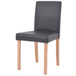 vidaXL Masă și scaune 7 piese, piele artificială, stejar, negru vidaXL Masă și scaune 7 piese, piele artificială, stejar, negru