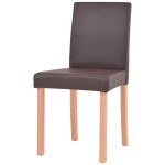 vidaXL Masă și scaune 7 piese, piele artificială, stejar, maro vidaXL Masă și scaune 7 piese, piele artificială, stejar, maro