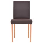 vidaXL Masă și scaune 7 piese, piele artificială, stejar, maro vidaXL Masă și scaune 7 piese, piele artificială, stejar, maro