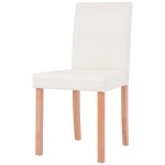 vidaXL Masă și scaune 7 piese, piele artificială, stejar, crem vidaXL Masă și scaune 7 piese, piele artificială, stejar, crem