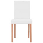 vidaXL Masă și scaune 7 piese, piele artificială, stejar, crem vidaXL Masă și scaune 7 piese, piele artificială, stejar, crem