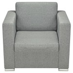 vidaXL Fotoliu, gri deschis, material textil