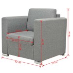 vidaXL Fotoliu, gri deschis, material textil