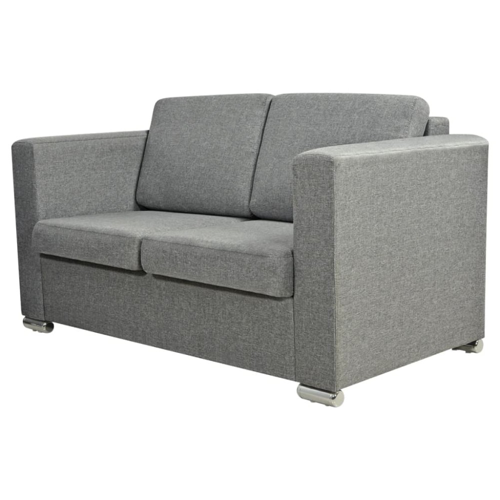 vidaXL Canapea cu 2 locuri, gri deschis, material textil
