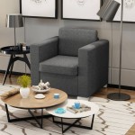 vidaXL Fotoliu, gri închis, material textil