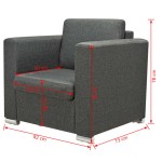 vidaXL Fotoliu, gri închis, material textil