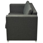 vidaXL Canapea cu 2 locuri, gri închis, material textil