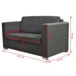 vidaXL Canapea cu 2 locuri, gri închis, material textil