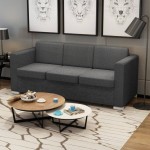 vidaXL Canapea pentru 3 persoane Gri închis vidaXL Canapea pentru 3 persoane Gri închis