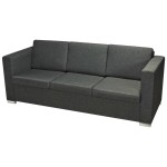 vidaXL Canapea pentru 3 persoane Gri închis vidaXL Canapea pentru 3 persoane Gri închis