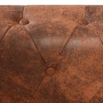 vidaXL Canapea colțar Chesterfield, 6 locuri, piele artificială, maro