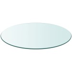 vidaXL Blat masă din sticlă securizată rotund 800 mm vidaXL Blat masă din sticlă securizată rotund 800 mm