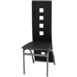 vidaXL Scaune de sufragerie, 4 buc., negru, piele ecologică