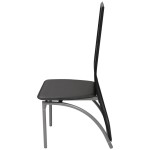 vidaXL Scaune de sufragerie, 4 buc., negru, piele ecologică