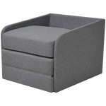 vidaXL Fotoliu pat extensibil, gri deschis, material textil