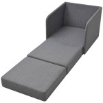 vidaXL Fotoliu pat extensibil, gri deschis, material textil