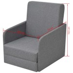 vidaXL Fotoliu pat extensibil, gri deschis, material textil